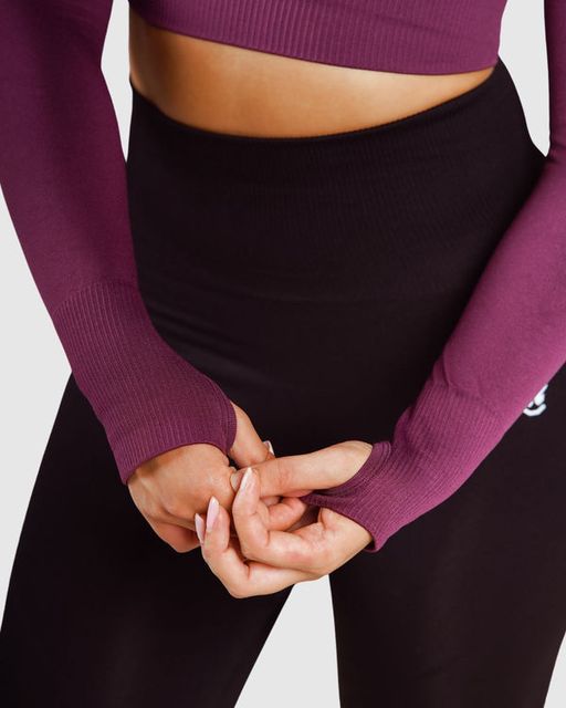 Essential Seamless Haut Court Femme Violet thumbnail 3