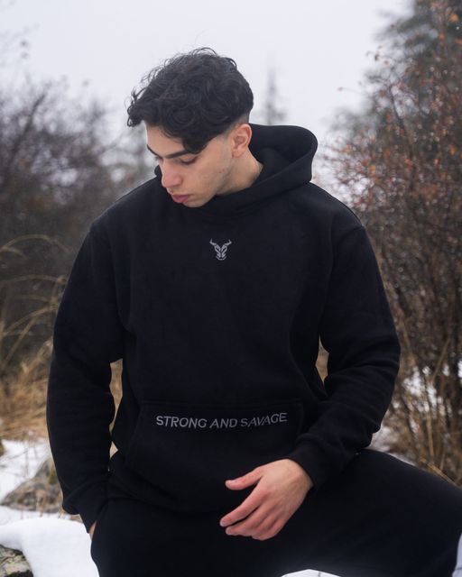 Classic Sweat à Capuche Coton Noir thumbnail 6