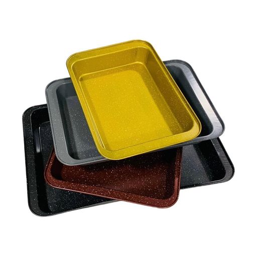 Set 4 plats à four pour plats et gratis ou moiles pour gateaux,4 Plats a Four Rectangulaires antihadesifs - Gratin Plat à Rôtir Antiadhésif- Plateau Four Acier Plaque à Rôtir Rectangulaire le GM 48.2/32/5.5cmMM 43/29/5.5cm,PM 37.8/25.5/5.5cm Et PM 32.4/22.3/5.3cm. thumbnail 1