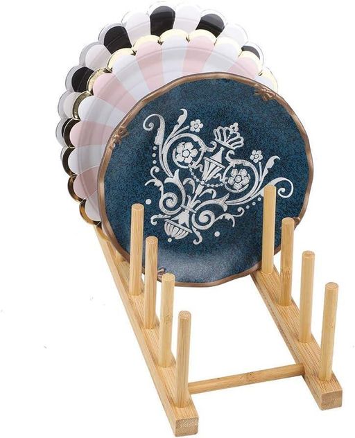 Support de couvercle de casserole en bambou .proximité de la cuisine, assiette, séchage, étagère de rangement-1 pièce thumbnail 2