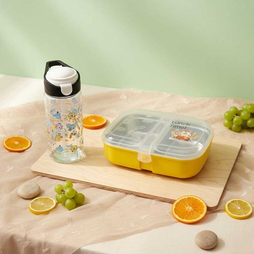 Pack Lunch Box + Gourde 500 Ml En Inox & Plastique Sans Bpa (avec Couverts & Boîte À Sauce) thumbnail 2