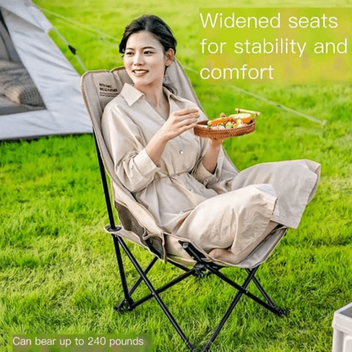 Chaise Lunaire Pliable Portable Avec Dossier Haut Pour Pique-nique, Pêche Et Plage thumbnail 2