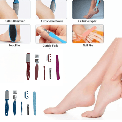 Kit pédicure 7 pièces en acier inoxydable pour soins des pieds féminins (colleur aléatoire) thumbnail 1