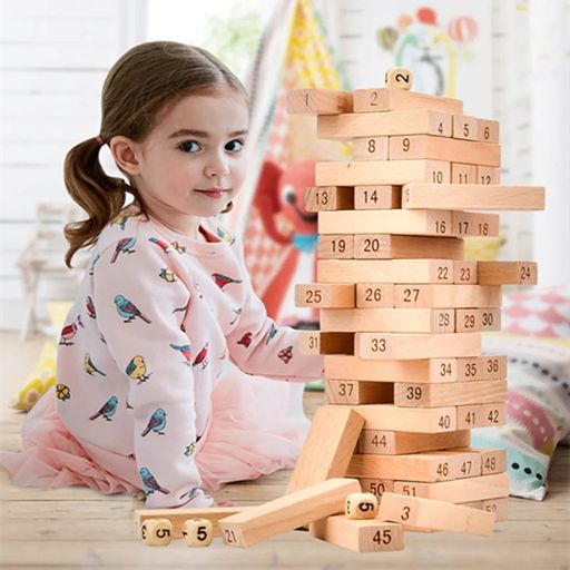 Jeu de Construction en Bois pour Enfants et Adultes (54 Pièces) thumbnail 2