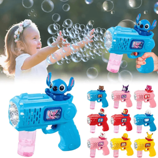 Pistolet à Bulles Électrique Stitch pour Enfants avec Liquide Inclus, Fonctionne sur Piles (Couleur Aléatoire) thumbnail 1