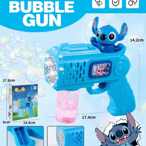 Pistolet à Bulles Électrique Stitch pour Enfants avec Liquide Inclus, Fonctionne sur Piles (Couleur Aléatoire) thumbnail 4