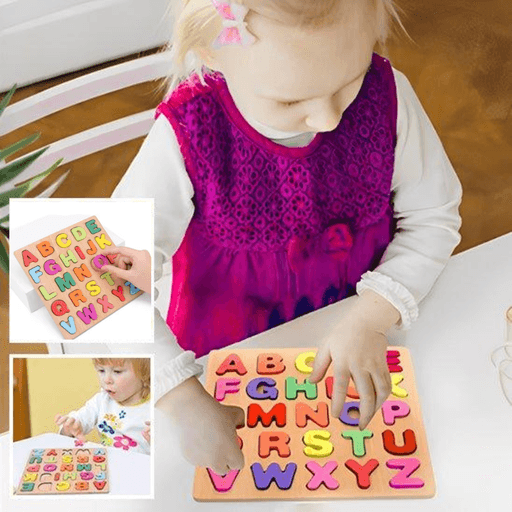 Jeu éducatif en bois 3D avec alphabet complet – Lettres capitales et minuscules pour enfants thumbnail 2