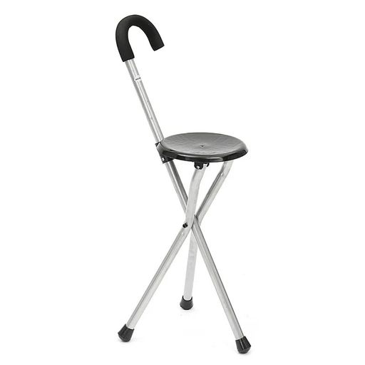 Canne de marche convertible en chaise pour seniors thumbnail 2