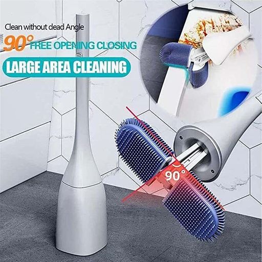 Brosse De Toilette Murale Économique En Silicone Avec Manche Long thumbnail 2