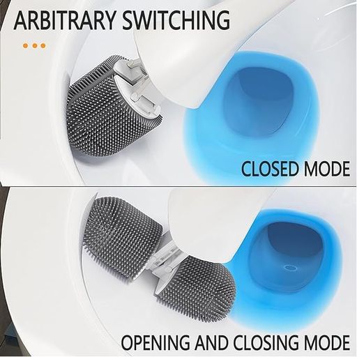 Brosse De Toilette Murale Économique En Silicone Avec Manche Long thumbnail 3