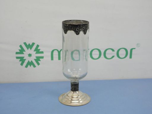 Lot de 2 bougeoirs marocains en verre et métal, artisanat raffiné et élégant. (couleur aléatoire) thumbnail 4