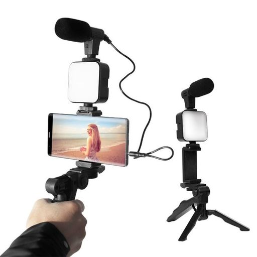 Kit Vidéo Complet pour Smartphone avec Trépied et Éclairage LED thumbnail 1