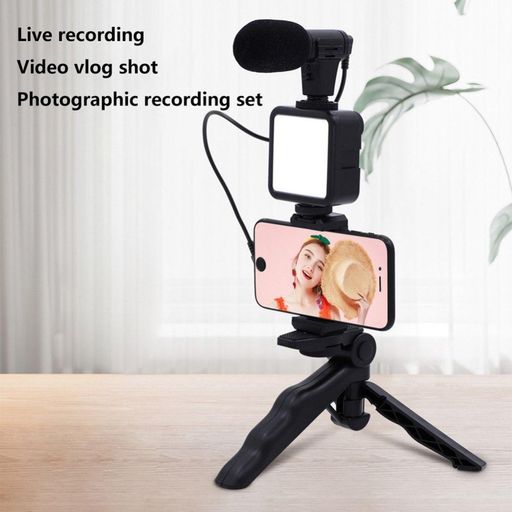 Kit Vidéo Complet pour Smartphone avec Trépied et Éclairage LED thumbnail 2