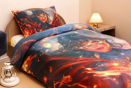 Housse de couette Fille Gardienne de la Flamme - 1 Place - (160x220 cm) + 1 Taies d’Oreiller thumbnail 4