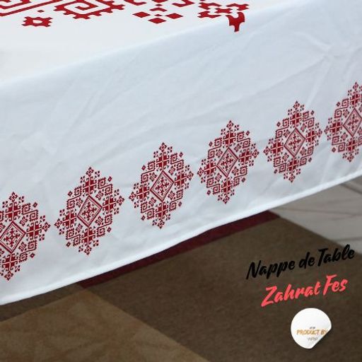 Nappe Zahrat Fès de la Collection Touches de Fès - Rouge thumbnail 3