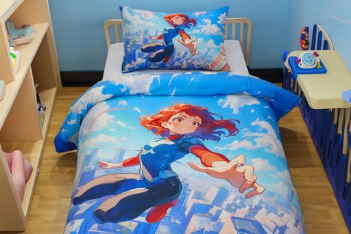 Housse de couette Fille Aventurière des Aires + 1TO - 1  Place (160x220 cm) - Collection Galaxie des Héros thumbnail 2
