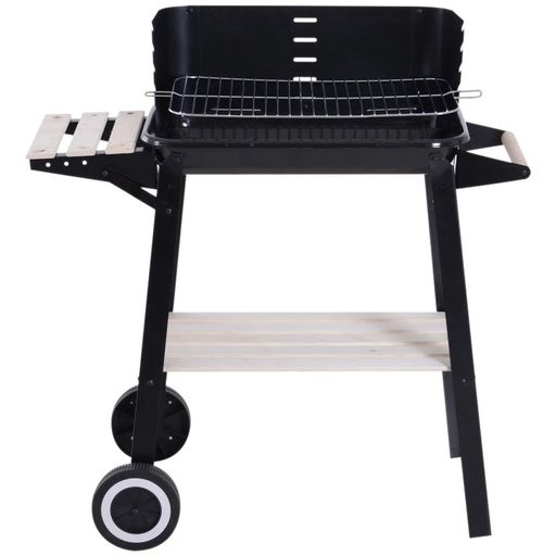 Barbecue au Charbon Rectangulaire avec Roulettes pour Jardin et Camping en Plein Air 83x45x87 cm thumbnail 3