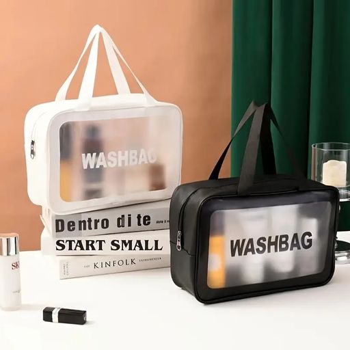 Ensemble de 3 Trousse de Maquillage Transparentes pour Femmes (Couleur Aléatoire) thumbnail 4