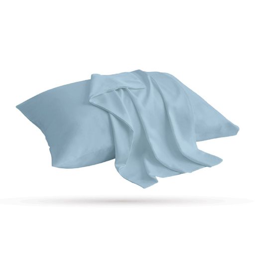 2 Taies d'oreiller Uni Bleu Glacier 50x70cm // Doux & Antiallergique thumbnail 4