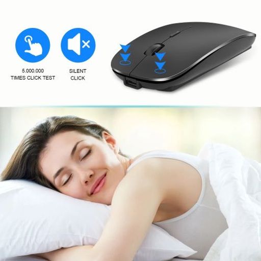 Souris sans fil Rechargeable Bluetooth, ergonomique Mini Usb, 2.4Ghz silencieux thumbnail 3