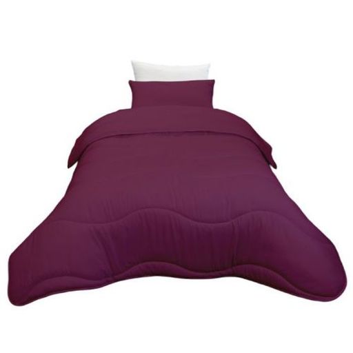 Couette Aubergine Microfibre Antiallergique (1Place) +2 Taie d’oreiller Offert thumbnail 1