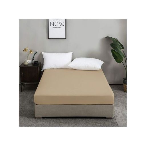 Drap Housse Beige Sable (160x200 cm) // Doux & Antiallergique thumbnail 1