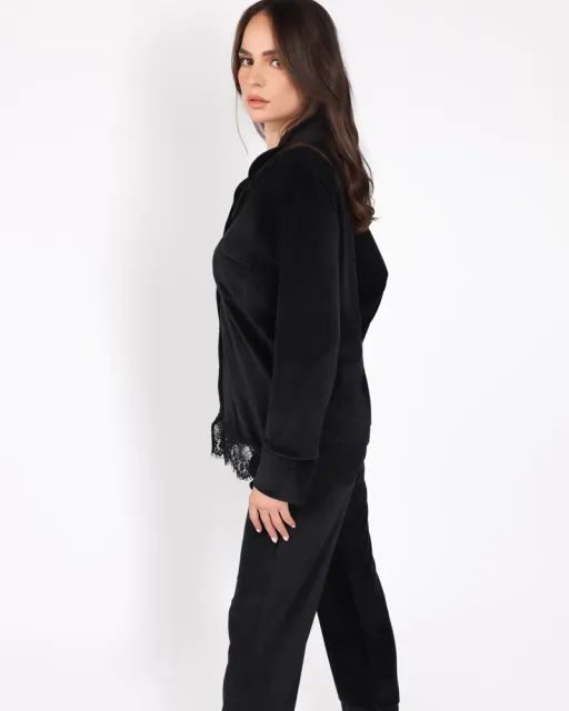 Ensemble Pyjama en Velours Dentelle | Collection Permanent Velour thumbnail 3