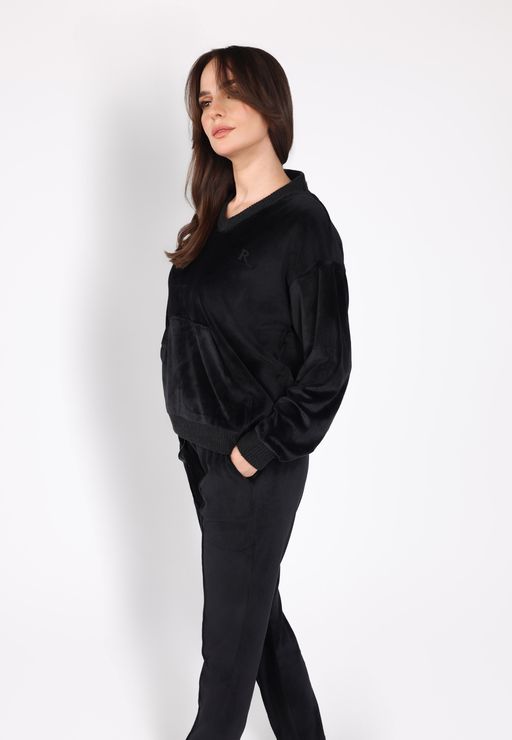Ensemble Pyjama Col V à Poche | Collection Velvet MLC thumbnail 3