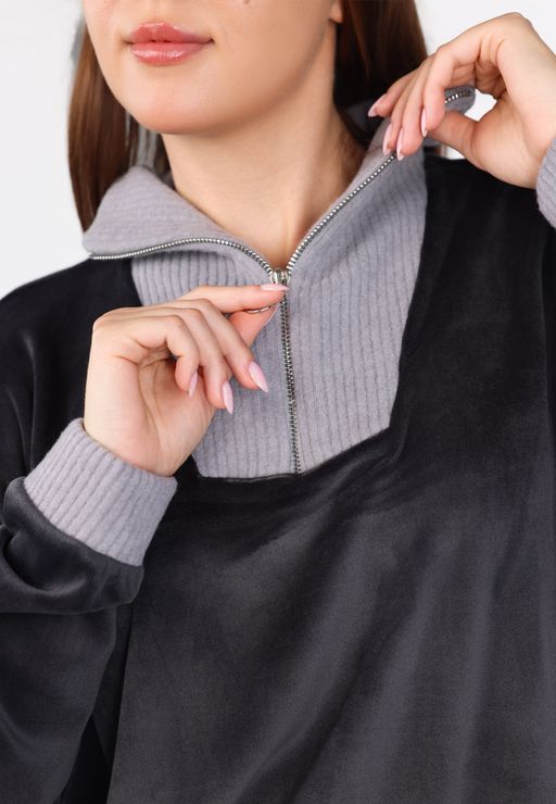 Pyjama Col Montant Zippé | Collection Velvet MLC thumbnail 4
