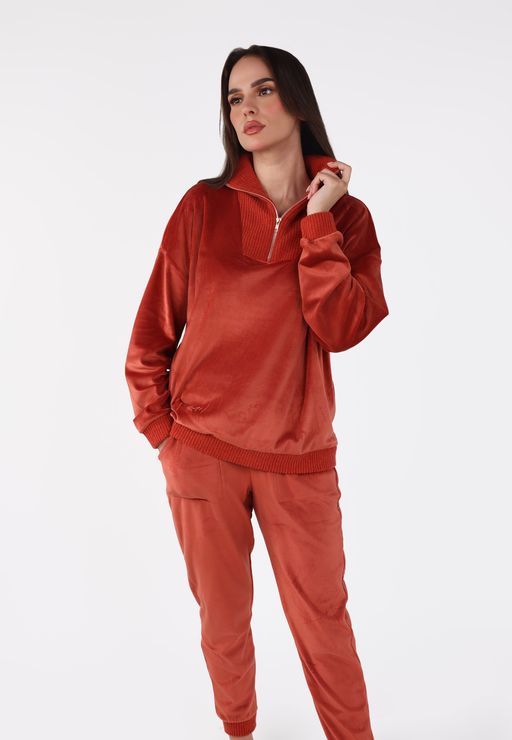 Pyjama Col Montant Zippé | Collection Velvet MLC thumbnail 1