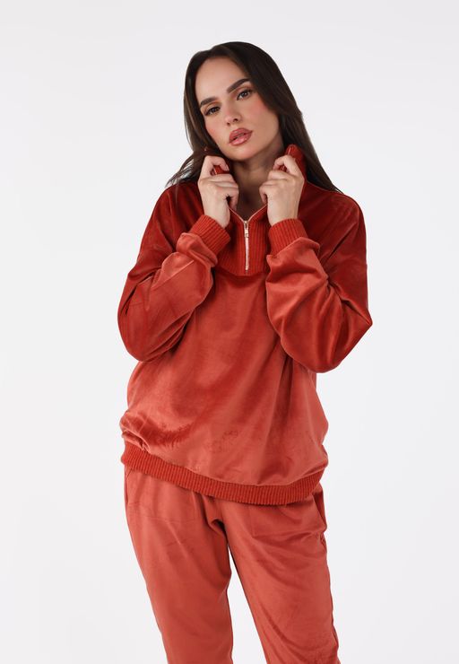 Pyjama Col Montant Zippé | Collection Velvet MLC thumbnail 2