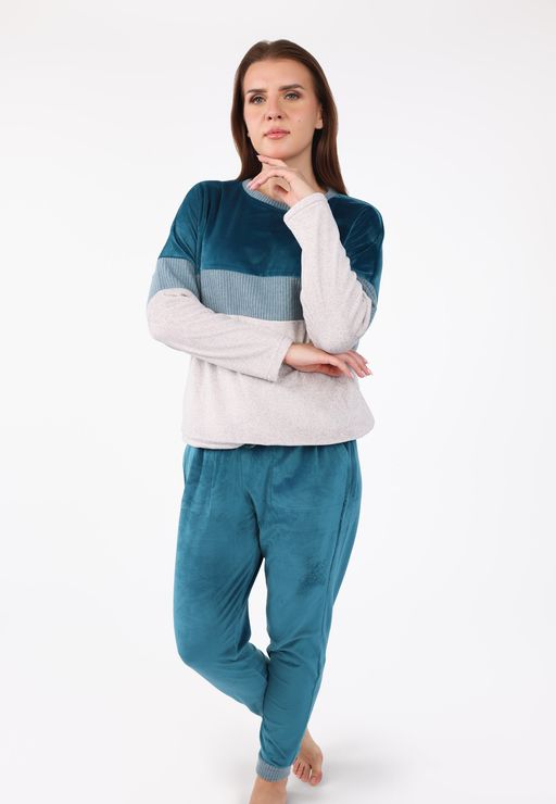 Pyjama à Bandes Contrastées | Collection Velvet MLC thumbnail 1