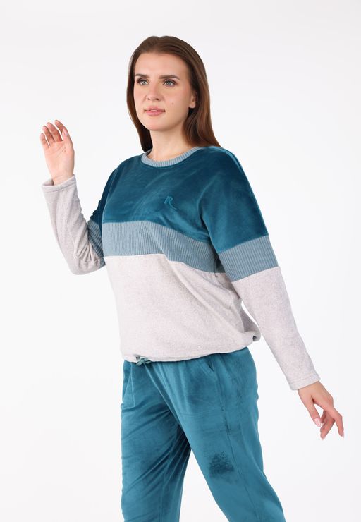 Pyjama à Bandes Contrastées | Collection Velvet MLC thumbnail 2