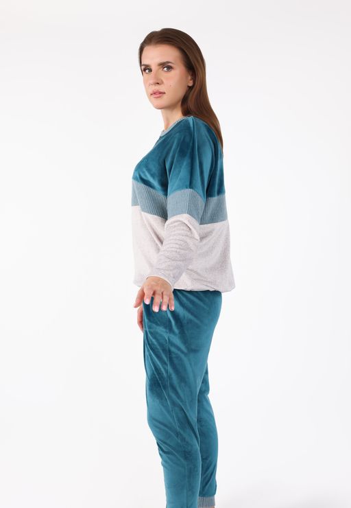 Pyjama à Bandes Contrastées | Collection Velvet MLC thumbnail 3