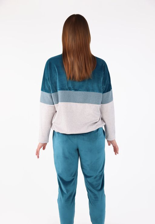 Pyjama à Bandes Contrastées | Collection Velvet MLC thumbnail 4