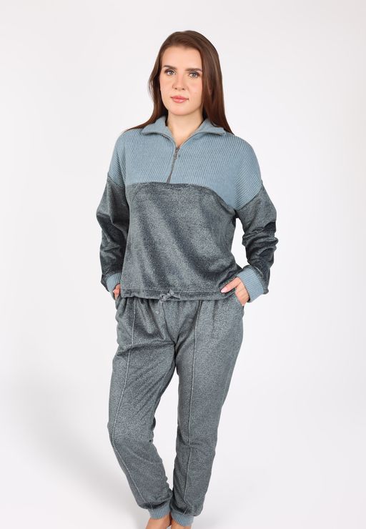 Pyjama à Col Montant Zippé | Collection Velvet MLC thumbnail 1