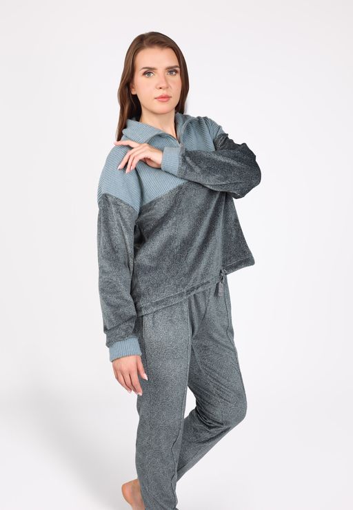Pyjama à Col Montant Zippé | Collection Velvet MLC thumbnail 2
