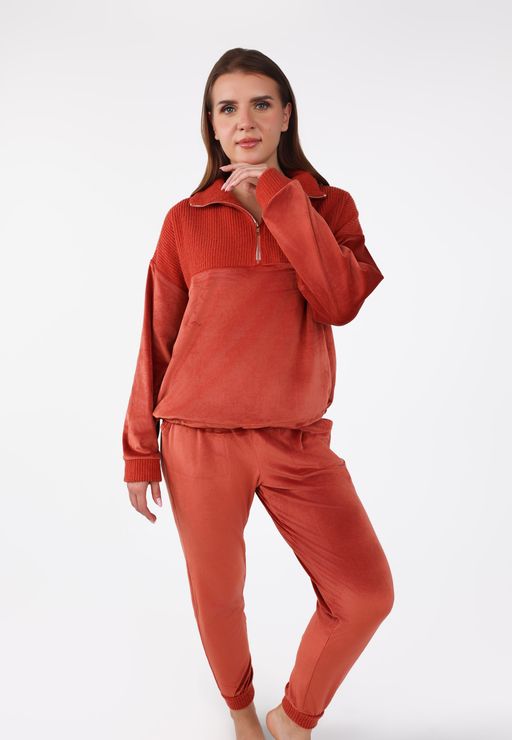 Pyjama à Col Montant Zippé | Collection Velvet MLC thumbnail 1