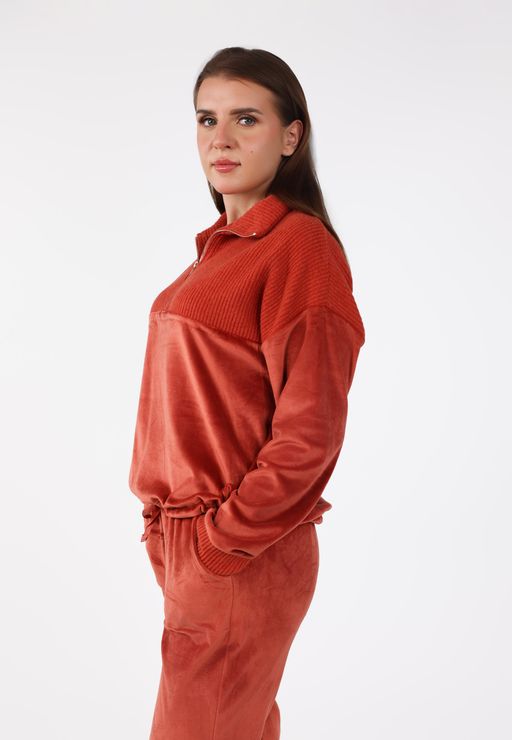 Pyjama à Col Montant Zippé | Collection Velvet MLC thumbnail 2