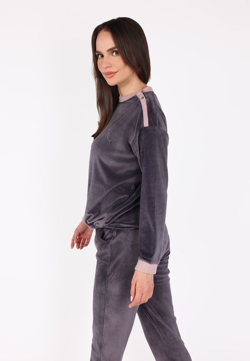 Ensemble Pyjama à Boutons Epaule | Collection Velvet MLC thumbnail 3