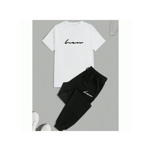 Ensemble Pantalon et T-shirt Noir et Gris pour Homme  thumbnail 1