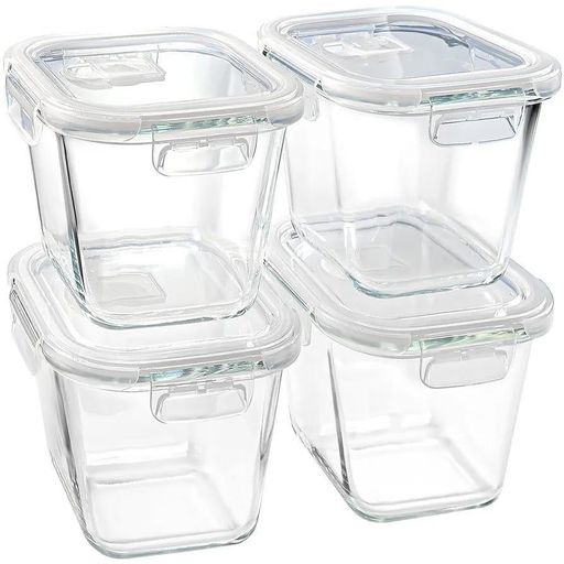 Set 4 Boîtes en Verre Hermétiques Verre Pyrex Résistant a la Chaleur -  Rond -1l  thumbnail 1