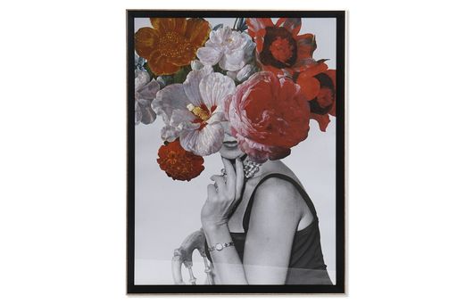 FEMME Multicolore Tableau Encadré en Toile et Verre thumbnail 1