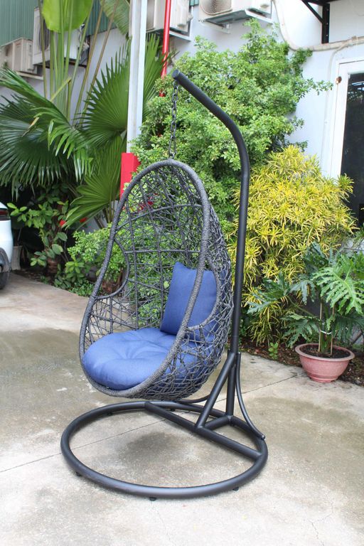 TONY Fauteuil suspendu de jardin en métal et corde thumbnail 2