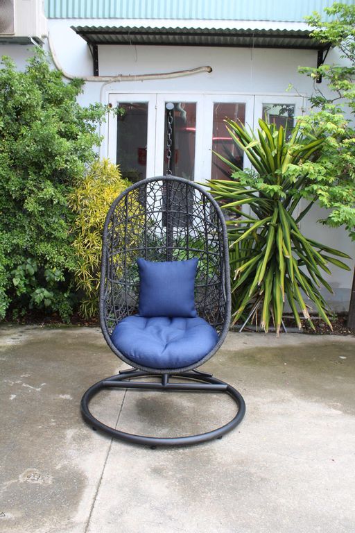 TONY Fauteuil suspendu de jardin en métal et corde thumbnail 3