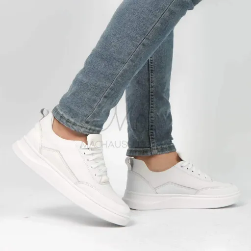 Move - Baskets Basses 100% Cuir – Blanc thumbnail 1