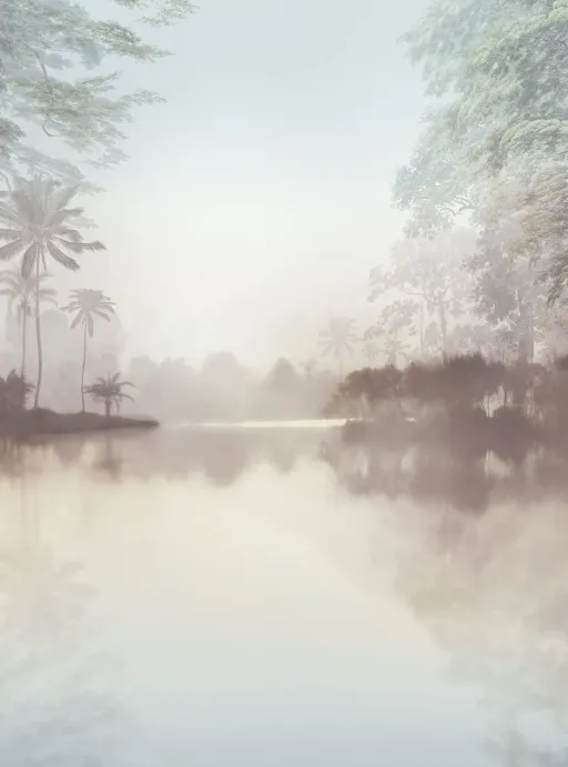 Lac Tropical Pure Papier Peint Photo Murale Intissé – L 200 x H 280 cm thumbnail 3
