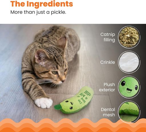 Cat Kicker Toy with Catnip – Crunchy Plush Pickle for Active Play thumbnail 1