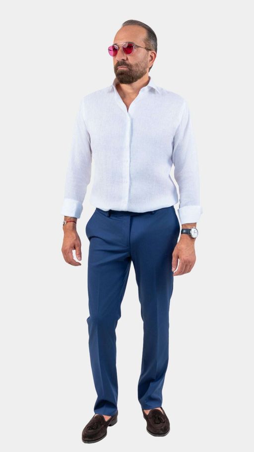 Napoli White Linen Shirt thumbnail 1