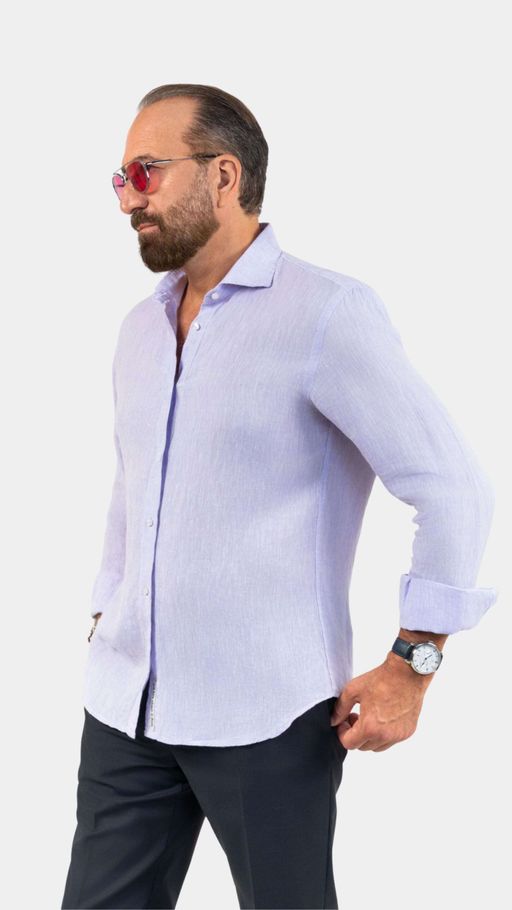Fefe Violet Linen Shirt thumbnail 1